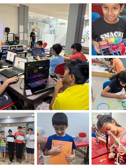 A collage showcasing the energy and variety of my Summer Techno Camp. From LEGO robotics and Arduino projects to 3D printing and circuit building, there is something for every young tech wizard.