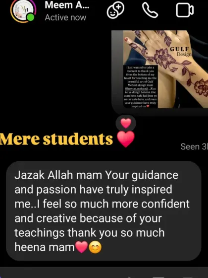 A screenshot of a message from a student. Her words, "Your guidance and passion have truly inspired me," are what keep me going. This is why I teach.