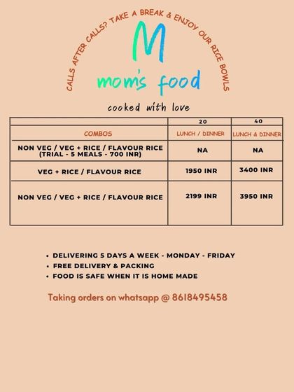 Check out my Rice Bowl subscription plans. I have options for veg, non-veg, or a mix of both. You can get a 20-meal plan for lunch or dinner, or a 40-meal plan for both.