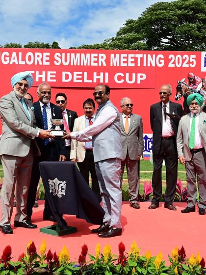 The Delhi Cup being presented by Mr. J.S. Bedi, President of the Delhi Race Club. Our events are a hub for the entire Indian horse racing community.