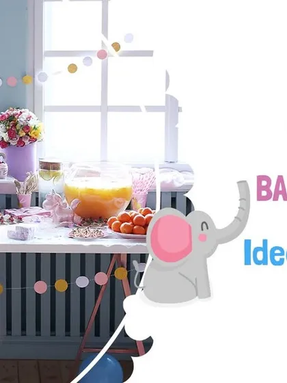 This graphic, promoting my blog on baby shower themes, shows a well-decorated party table. It reinforces my role as a knowledgeable caterer who can help you plan the perfect party from start to finish.
