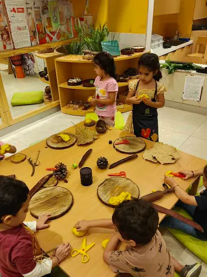 Playdough is a staple in our classrooms for a reason. Combined with loose parts like natural items or toy cars, it becomes an open-ended material for building fine motor skills, expressing creativity, and engaging in imaginative storytelling.