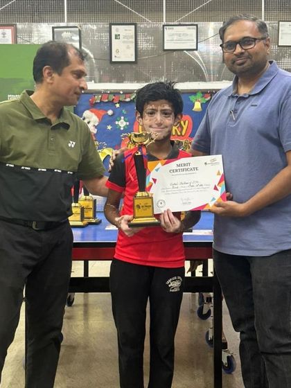 Another one of our champions being awarded for his excellent performance. His focus and determination are qualities we strive to build in all our students.