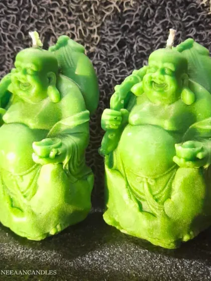 Bring home the glow of joy, peace, and prosperity. Our Laughing Buddha candle isn’t just light, it’s laughter and good vibes wrapped in wax.