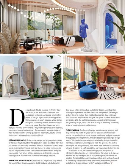 A spread from our A+D Young Icons feature, showcasing our design philosophy and some of our breakthrough projects.