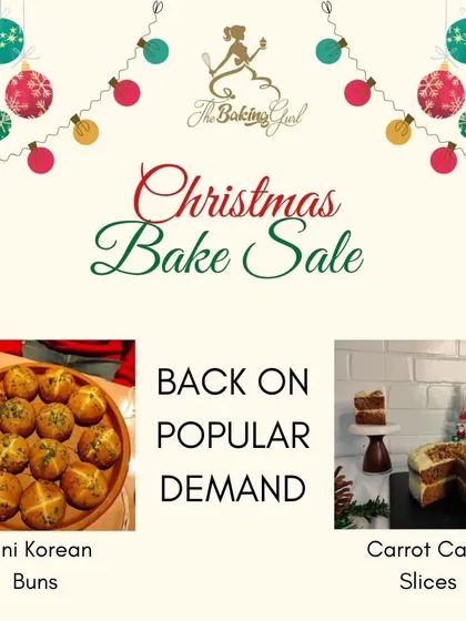 Back on popular demand for our Christmas Bake Sale! Our savory Mini Korean Buns and sweet Carrot Cake slices were a huge hit.
