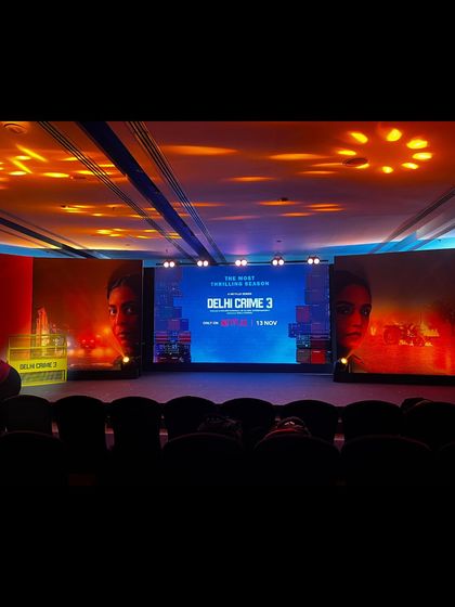 The atmospheric stage for the Netflix 'Delhi Crime' Season 3 trailer launch. Our show running and console management created a powerful and suspenseful mood for the event.