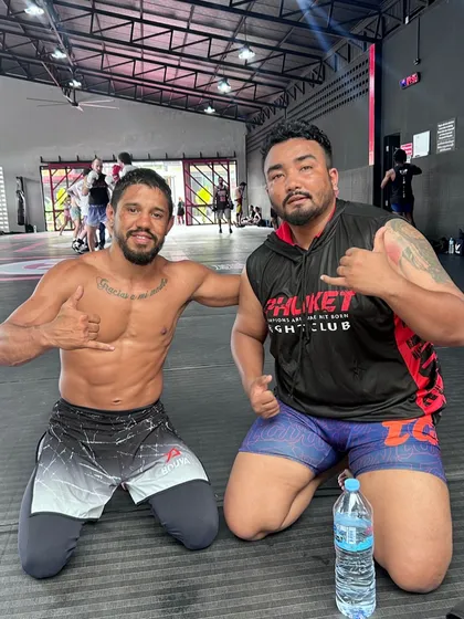 A great training session with a fellow pro fighter in Phuket. Iron sharpens iron.