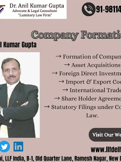 We offer a complete suite of services for company formation. This includes everything from the initial registration and asset acquisitions to managing Foreign Direct Investments (FDI) and ensuring all statutory filings under Company Law are handled correctly.