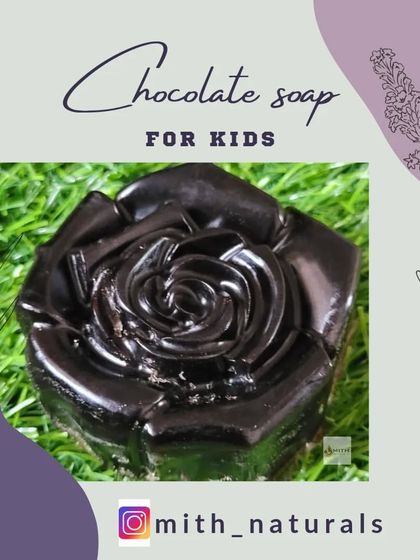 My kids' favorite Chocolate Soap, in a fun rose shape. Bath time becomes a treat with this yummy-smelling soap. It's handmade with care, making it a safe and fun choice for children.