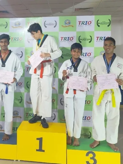My student Karthik on the podium after winning a Silver Medal at the CISCE Regional Sports & Games 2022. Consistent training leads to moments like these.