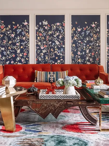 For a "Box of Crayons" theme, I designed this vibrant, nature-inspired wallpaper. The dark navy background makes the colorful birds and flowers pop, creating a joyful and artistic statement.