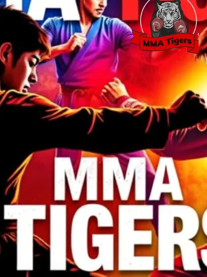 A graphic representing the fire and intensity of MMA Tigers. We are a team of fighters.