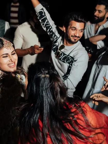 Creating the perfect party atmosphere for Mouni Roy and Suraj Nambiar's Mehendi celebration in Goa. I have extensive experience DJing high profile celebrity weddings and private events, ensuring a curated and unforgettable musical experience.