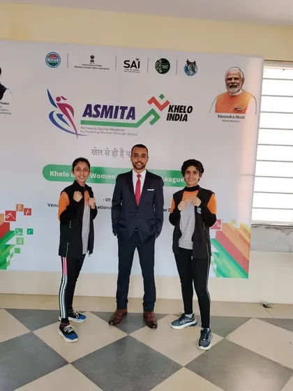 With junior kickboxing champions at the Khelo India Women's League 2023. It's inspiring to meet the next generation of fighters.