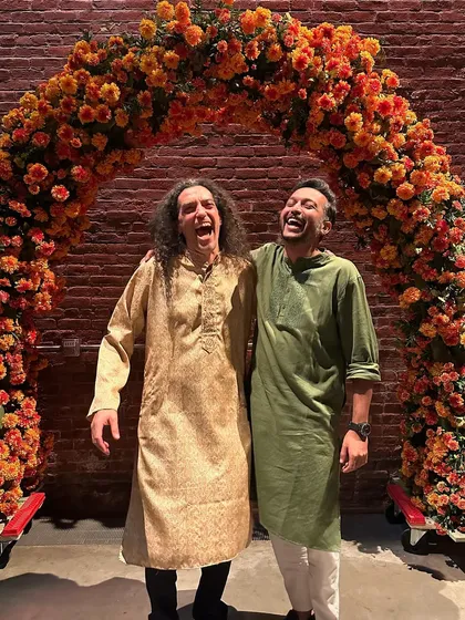 A moment of pure joy and laughter with my favorite drummer, Gregory miraculous, during my time in New York for the Monsoon Wedding musical.