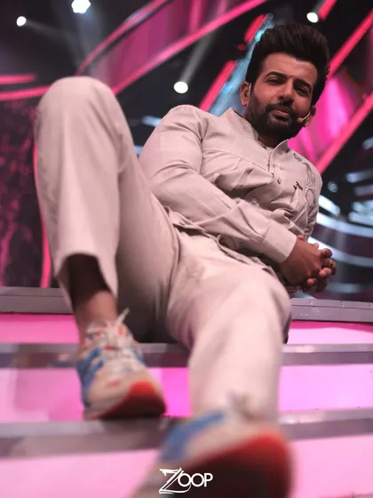Another angle showcasing the dapper and impeccable style of Jay Bhanushali's custom ZOOP look. It's a bespoke creation you can't take your eyes off.