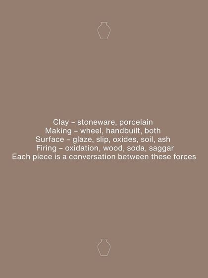 An introduction to my '100 Explorations' collection, detailing the different clay bodies, making techniques, surface treatments, and firing atmospheres I experimented with.