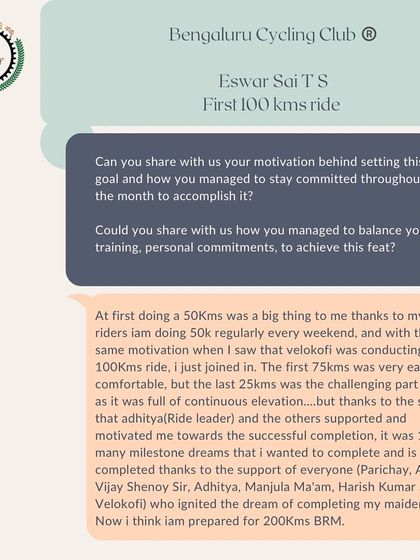 In this 'Spoke Talk' segment, Eswar Sai T S shares his experience of completing his first 100km ride. He talks about how the support from fellow riders helped him push through the challenging last 25kms.