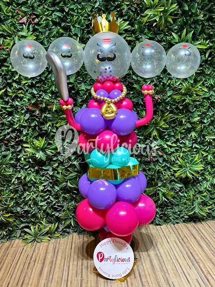 For Dussehra, I go beyond simple decorations to create memorable statement pieces. This custom-designed Ravan balloon installation brings the epic scale of the festival to your venue with a playful and artistic twist.