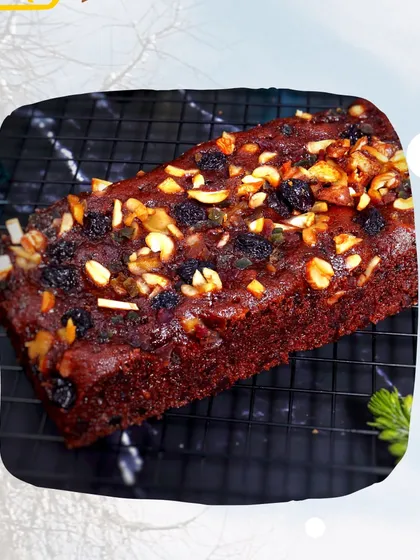 My eggless Christmas fruit loaf, ready for orders. This image highlights the rustic, homemade quality of my baking, focusing on real ingredients and authentic taste.