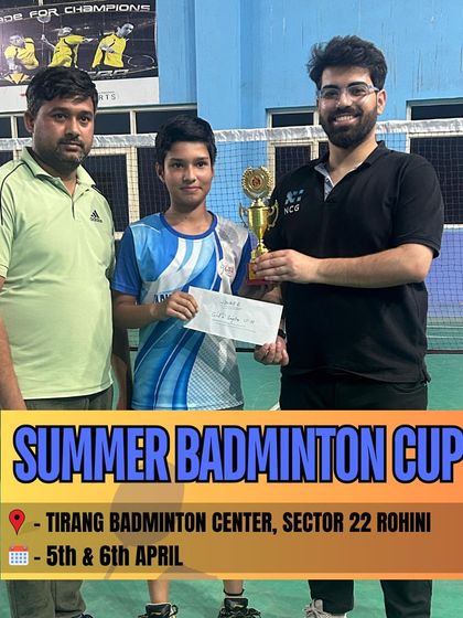 Another champion from our Rohini tournament. I aim to make competitive badminton accessible to players in different parts of the city.