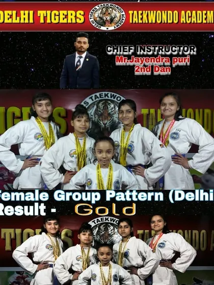 Our Female Group Pattern team celebrating their Gold medal win at the nationals. Team events are a core part of our training, fostering discipline, synchronization, and a strong sense of family within the academy.