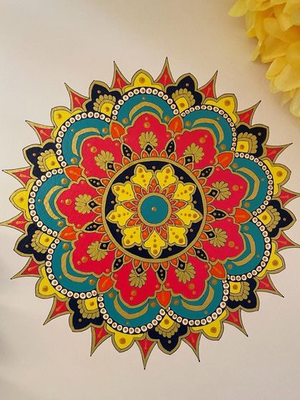 Discovering inner peace, one circle at a time. This is the final piece from my ornate mandala series, combining a vibrant mix of colors to create a joyful, sun-like effect.