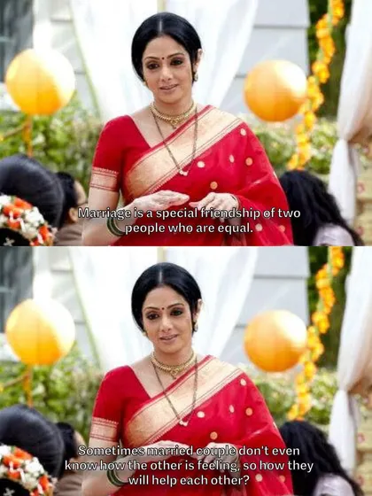 "Marriage is a special friendship of two people who are equal." Shashi's speech is a timeless reminder that equality and mutual understanding are the bedrock of a healthy marriage.