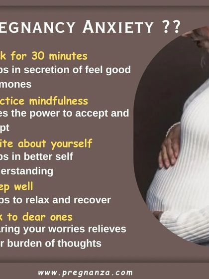 Pregnancy anxiety is common, but manageable. I recommend daily walks, practicing mindfulness, journaling, getting enough sleep, and talking to loved ones to relieve the burden of worried thoughts.