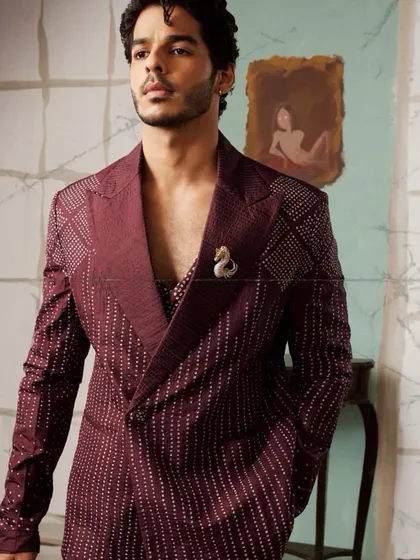 A close-up of Ishaan Khatter from the Bridal Asia shoot. This shot highlights the clean and precise grooming, which is essential for sharp, high-quality editorial images.