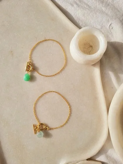 A final look at my melon toggle bracelets, perfect for bringing calm or creativity into your life.