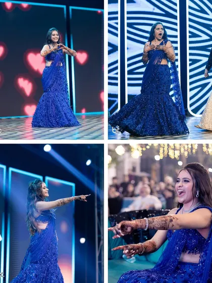 A showcase of the bride's stunning solo performance, capturing her grace, confidence, and killer dance moves on the Sangeet stage.