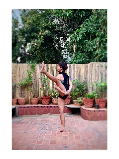 Svarga Dvijasana, or Bird of Paradise, is a beautiful and challenging standing pose that requires open hips and hamstrings. For me, my practice is a sacred space to find my balance.