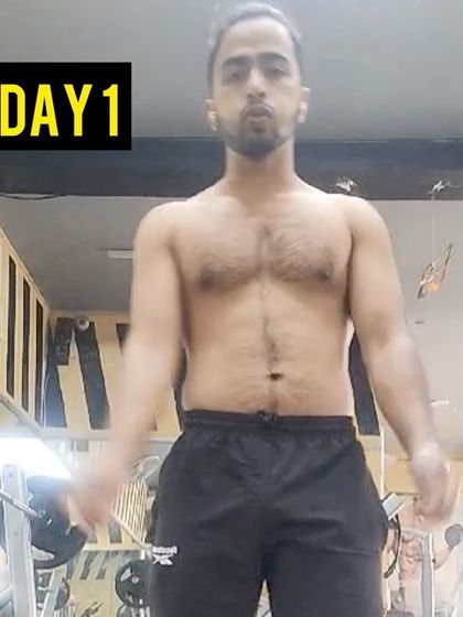 The starting point. This is Vikas on Day 1, ready to begin his 100-day journey to a shredded physique.
