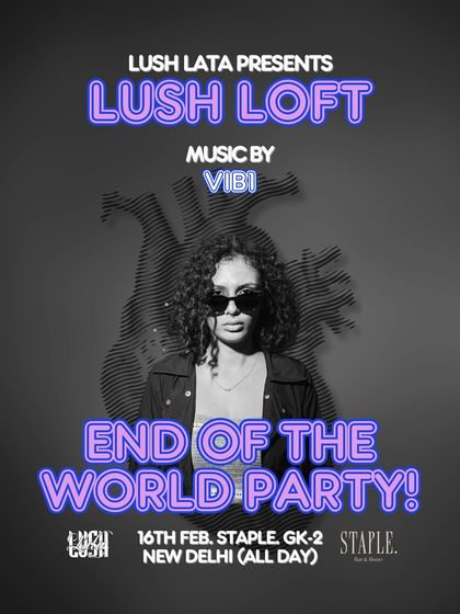 The individual artist poster for Vibi, one of the DJs at the 'End of the World' party. I create these to highlight each artist in the lineup, showing that it's a collective effort.