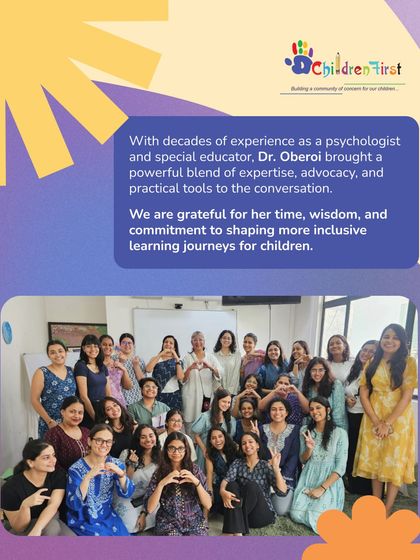 A group photo of our Mental Health and Developmental Care Team with special educator Dr. Geet Oberoi. We are grateful for her time and wisdom in helping us shape more inclusive learning journeys.