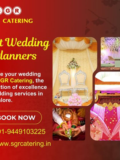 A collection of elegant stage decorations, showcasing different color palettes and floral arrangements. We provide a perfect combination of excellence in all our wedding services in Bangalore.