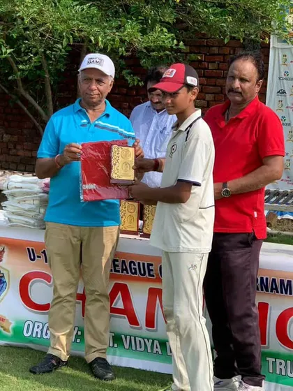 A player receiving his award at the U-17 tournament. These events are a great platform to showcase talent.