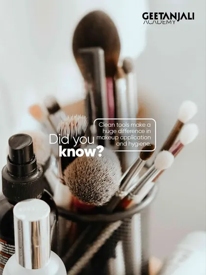 Did you know? Clean tools are non-negotiable for professional makeup application and hygiene. We instill best practices for sanitation to ensure client safety and flawless results.