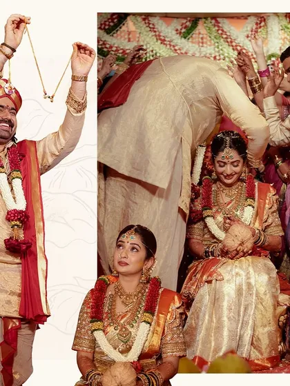 Candid moments from a beautiful South Indian wedding ceremony, filled with joy, tradition, and family. These are the memories we help create.