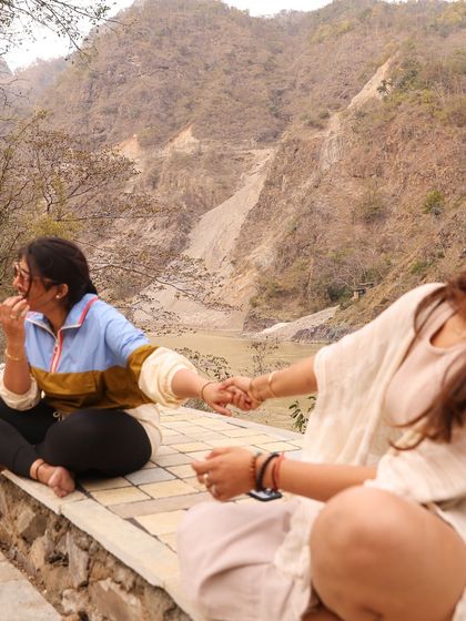 A moment of shared joy and connection between participants. The bonds formed during these retreats often last long after we've returned home.