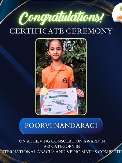 Achievers Destination Academy - Mental Math & Speed Calculation Our Star Achievers: Competition Winners & Graduates photo 50