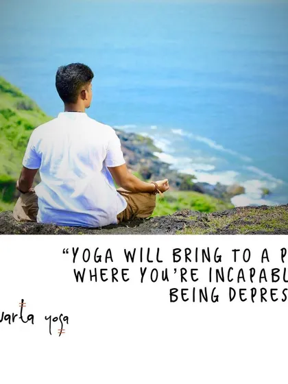 A quiet moment of meditation overlooking the sea. I truly believe that a consistent yoga practice can bring you to a point where you are incapable of being depressed, finding a stable and peaceful inner ground.
