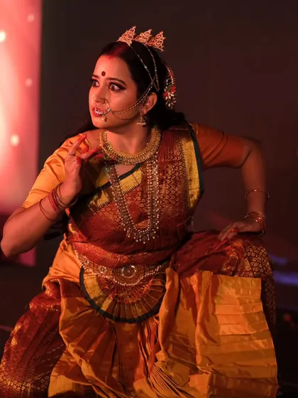 Creating dramatic makeup for stage performers is a passion. This look for a classical dancer features expressive, elongated eye makeup and bold features designed to be captivating from a distance and under bright stage lights.