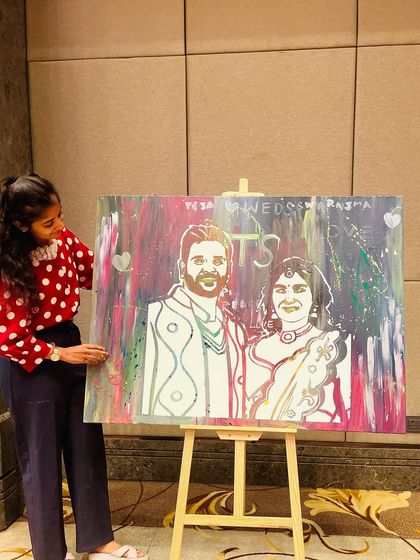 Putting the finishing touches on a wedding portrait before the event. I make sure the foundation is perfect for the guests to build upon.