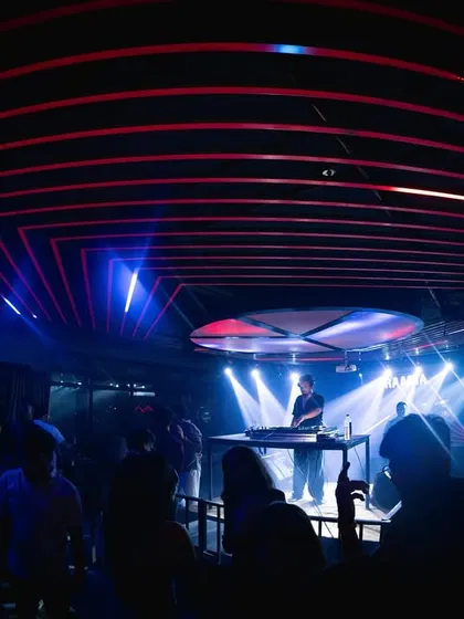 The light show in full effect at Raasta Nagpur. I always coordinate with the venue to ensure the visual experience is as powerful as the music.