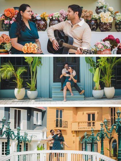 Using bold architecture and creative angles to tell a modern love story. This shoot at a curated location in Bangalore shows how we can play with different settings for a diverse album.
