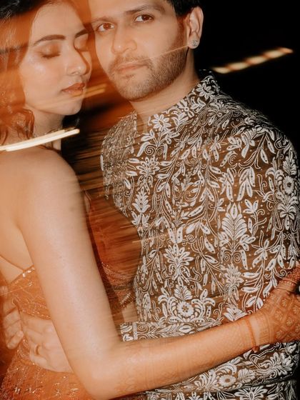 An artistic, motion-blur shot from the Sangeet night. I love to experiment with creative techniques like this to capture the energy and movement of the celebration.