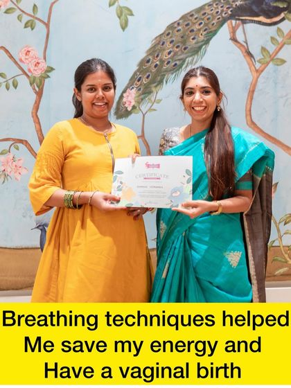 This mother used breathing techniques to save her energy during the first stage of labor, which gave her the strength she needed for pushing and having a vaginal birth.